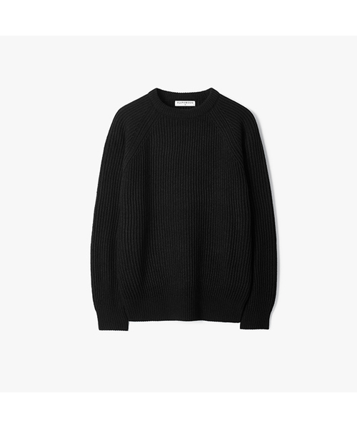 FLAWSROOM(フローズルーム)の「Essential Crop Reglan Knit 5color(ニット/セーター・メンズ・ブラック/ライトグレー/レッド/ブラウン/ネイビー・SMALL/MEDIUM/LARGE)」の2枚目の写真