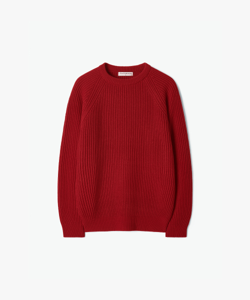 FLAWSROOM(フローズルーム)の「Essential Crop Reglan Knit 5color(ニット/セーター・メンズ・ブラック/ライトグレー/レッド/ブラウン/ネイビー・SMALL/MEDIUM/LARGE)」の7枚目の写真