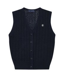 SIGNATURE LINEN KNIT VEST_NAVY
