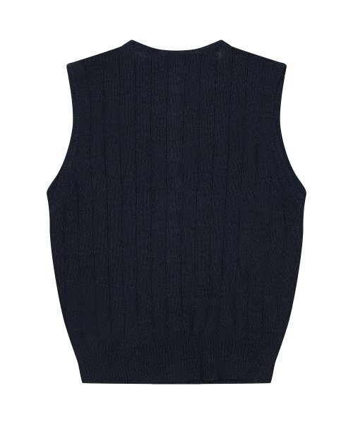 HARDCORE HAPPINESS（ハードコアハピネス）の「SIGNATURE LINEN KNIT VEST_NAVY（ベスト・レディース・その他・FREE）」の2枚目の写真