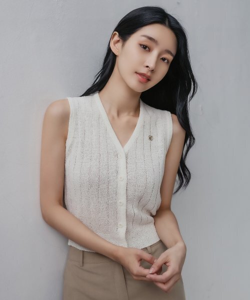 HARDCORE HAPPINESS（ハードコアハピネス）の「SIGNATURE LINEN KNIT VEST_NAVY（ベスト・レディース・その他・FREE）」の7枚目の写真