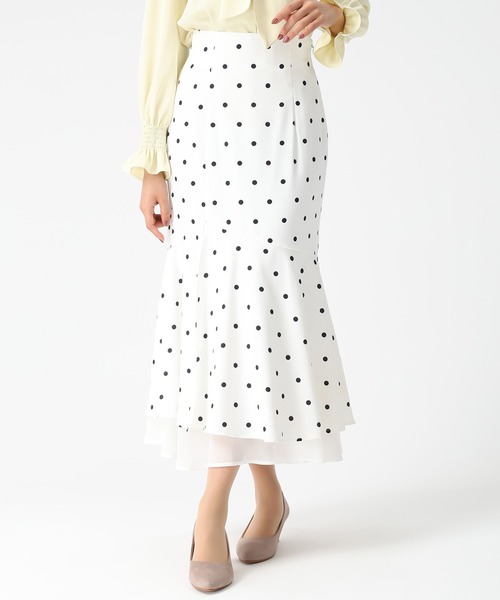 MISCH MASCH（ミッシュマッシュ）の「2026春夏新作 裾シアーマーメイドスカート（スカート・レディース・グレー/ブルー/ホワイト×ブラック・M/S）」の7枚目の写真