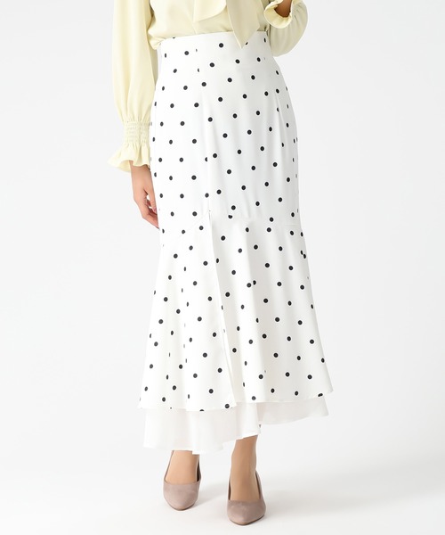 MISCH MASCH（ミッシュマッシュ）の「2026春夏新作 裾シアーマーメイドスカート（スカート・レディース・グレー/ブルー/ホワイト×ブラック・M/S）」の8枚目の写真