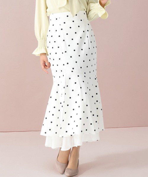 MISCH MASCH（ミッシュマッシュ）の「2026春夏新作 裾シアーマーメイドスカート（スカート・レディース・グレー/ブルー/ホワイト×ブラック・M/S）」の19枚目の写真