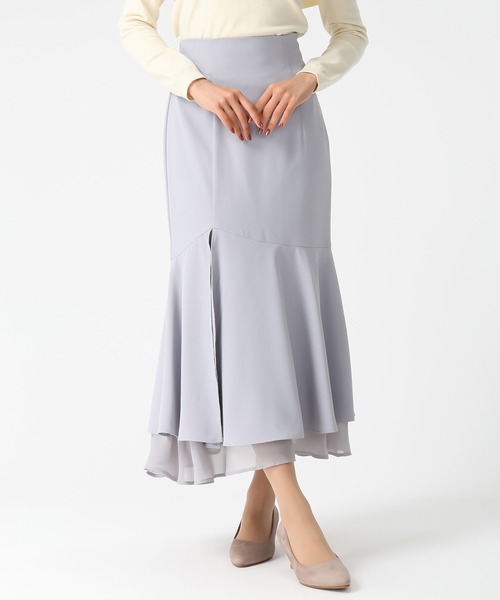 MISCH MASCH（ミッシュマッシュ）の「2026春夏新作 裾シアーマーメイドスカート（スカート・レディース・グレー/ブルー/ホワイト×ブラック・M/S）」の17枚目の写真