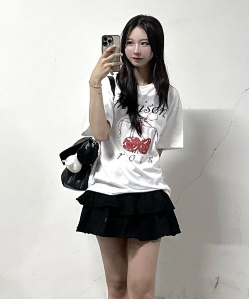ROIDESROIS（ロワデロワ）の「メゾンフレンチチェリー 半袖Tシャツ (ホワイト)（Tシャツ/カットソー・レディース・その他・S/M/L/2XL/XL）」の8枚目の写真