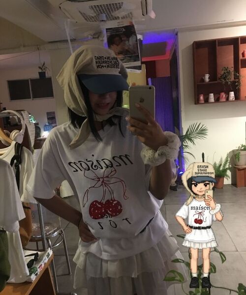 ROIDESROIS（ロワデロワ）の「メゾンフレンチチェリー 半袖Tシャツ (ホワイト)（Tシャツ/カットソー・レディース・その他・S/M/L/2XL/XL）」の13枚目の写真