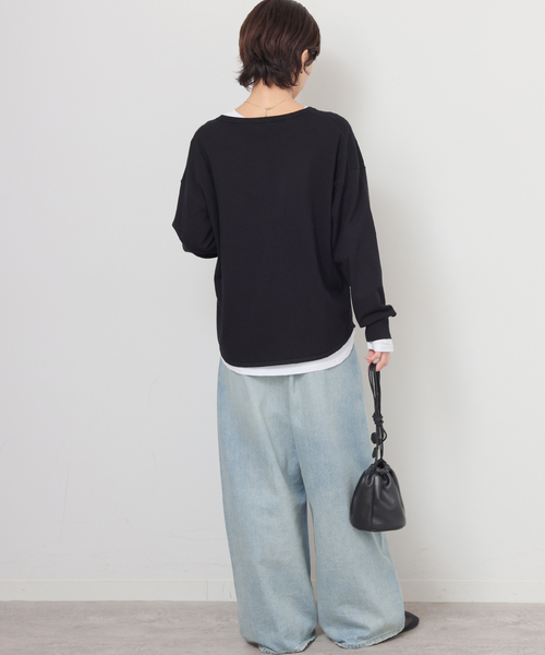 JOURNAL STANDARD relume（ジャーナルスタンダード　レリューム）の「［2枚セット / SS素材］3WAYレイヤードヘンリープルオーバー（ニット/セーター・レディース・グリーン/ブラック/ライトグレー/ピンク系その他・FREE）」の8枚目の写真
