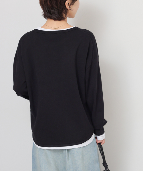 JOURNAL STANDARD relume（ジャーナルスタンダード　レリューム）の「［2枚セット / SS素材］3WAYレイヤードヘンリープルオーバー（ニット/セーター・レディース・グリーン/ブラック/ライトグレー/ピンク系その他・FREE）」の13枚目の写真