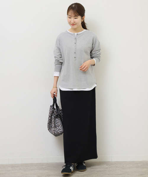 JOURNAL STANDARD relume（ジャーナルスタンダード　レリューム）の「［2枚セット / SS素材］3WAYレイヤードヘンリープルオーバー（ニット/セーター・レディース・グリーン/ブラック/ライトグレー/ピンク系その他・FREE）」の15枚目の写真
