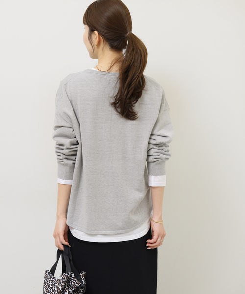 JOURNAL STANDARD relume（ジャーナルスタンダード　レリューム）の「［2枚セット / SS素材］3WAYレイヤードヘンリープルオーバー（ニット/セーター・レディース・グリーン/ブラック/ライトグレー/ピンク系その他・FREE）」の20枚目の写真