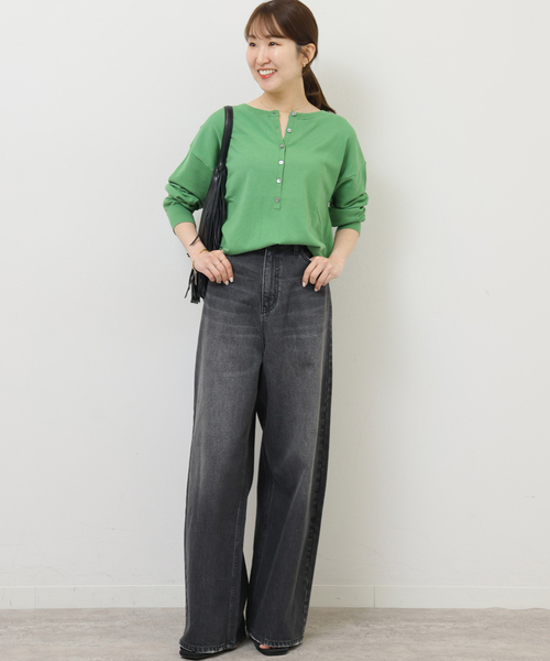 JOURNAL STANDARD relume（ジャーナルスタンダード　レリューム）の「［2枚セット / SS素材］3WAYレイヤードヘンリープルオーバー（ニット/セーター・レディース・グリーン/ブラック/ライトグレー/ピンク系その他・FREE）」の21枚目の写真