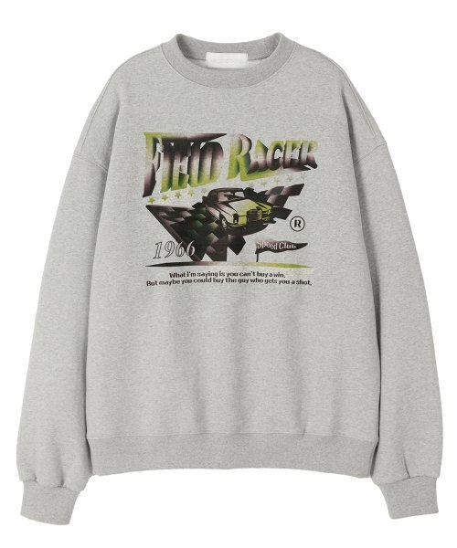 SECONDMONO(セカンドモノローグ)の「フィールドレーサーグラフィックオーバーサイズスウェットシャツグレー SETS015GRAY(スウェット・メンズ・その他・L/M/S)」の1枚目の写真