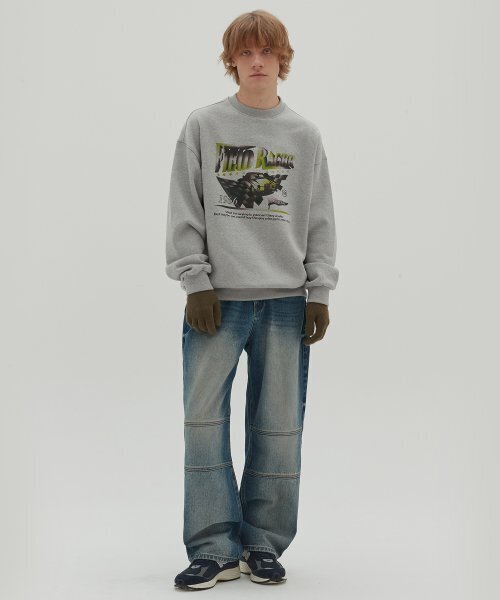 SECONDMONO(セカンドモノローグ)の「フィールドレーサーグラフィックオーバーサイズスウェットシャツグレー SETS015GRAY(スウェット・メンズ・その他・L/M/S)」の3枚目の写真