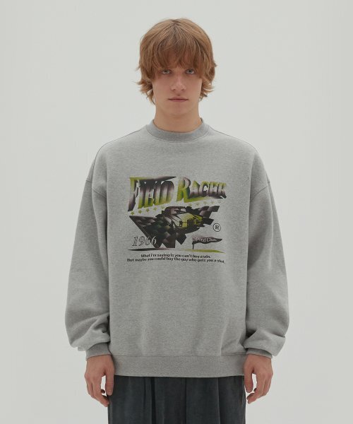 SECONDMONO(セカンドモノローグ)の「フィールドレーサーグラフィックオーバーサイズスウェットシャツグレー SETS015GRAY(スウェット・メンズ・その他・L/M/S)」の5枚目の写真