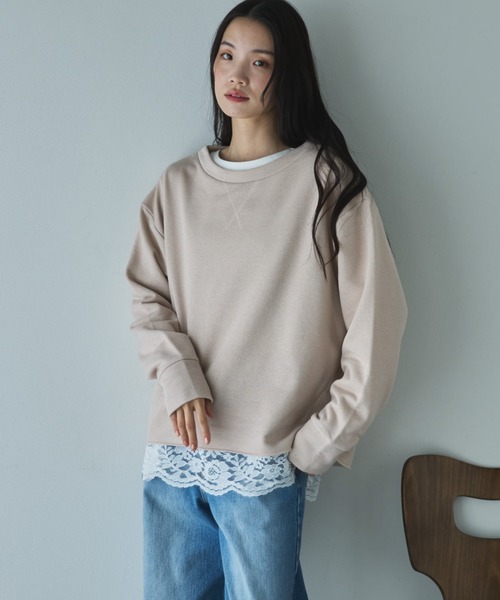 Doux archives(ドゥアルシーヴ)の「ボートネックラメ裏毛長袖プルオーバー(スウェット・レディース・ピンク/オフホワイト/グレー・FREE)」の22枚目の写真