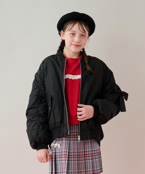 ♬.*゜メゾピアノ♬.*゜ 110cm レースアップブルゾン レースアップ ブルゾン(110cm ピンク): キッズ - ナルミヤ オンライン