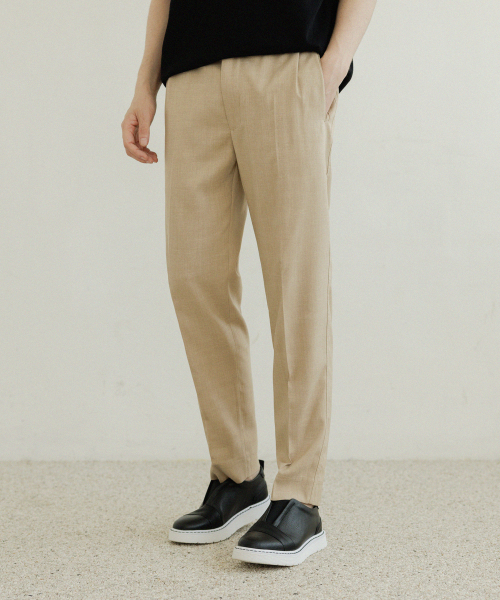 NUBINDA（ヌビンダ）の「テーパードバンディングスラックス[ベージュ]（スラックス・メンズ・その他・M/L/XL/S）」の2枚目の写真
