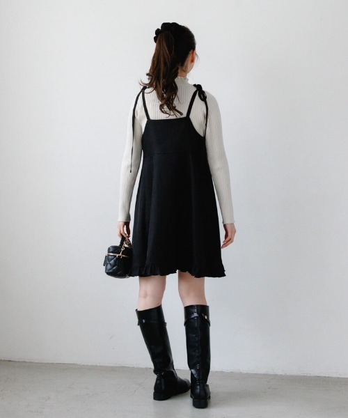 flower（フラワー）の「スウィートミニワンピース2（ワンピース・レディース・グレー/ブラック・FREE）」の4枚目の写真