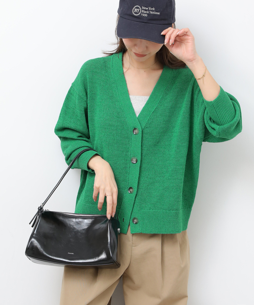 JOURNAL STANDARD relume（ジャーナルスタンダード　レリューム）の「リネンコットンVカーディガン（カーディガン/ボレロ・レディース・アイボリー/グリーン/ネイビー・FREE）」の3枚目の写真