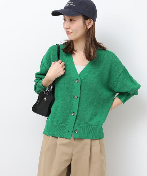 JOURNAL STANDARD relume（ジャーナルスタンダード　レリューム）の「リネンコットンVカーディガン（カーディガン/ボレロ・レディース・アイボリー/グリーン/ネイビー・FREE）」の15枚目の写真