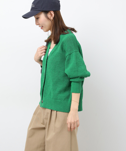 JOURNAL STANDARD relume（ジャーナルスタンダード　レリューム）の「リネンコットンVカーディガン（カーディガン/ボレロ・レディース・アイボリー/グリーン/ネイビー・FREE）」の17枚目の写真