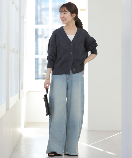 JOURNAL STANDARD relume（ジャーナルスタンダード　レリューム）の「リネンコットンVカーディガン（カーディガン/ボレロ・レディース・アイボリー/グリーン/ネイビー・FREE）」の20枚目の写真