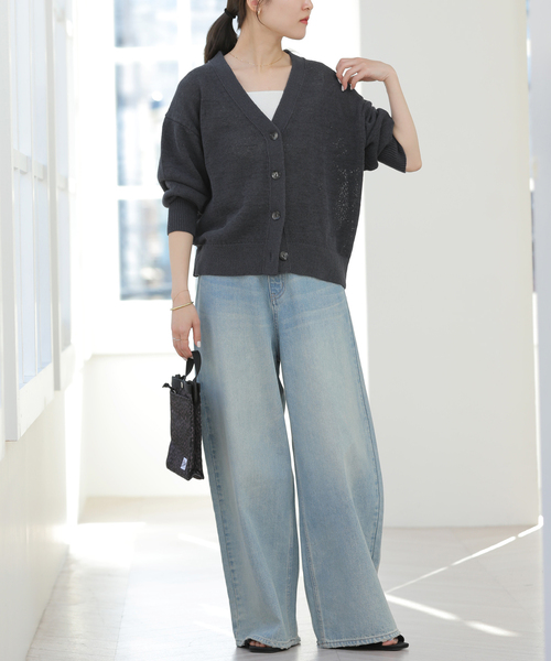 JOURNAL STANDARD relume（ジャーナルスタンダード　レリューム）の「リネンコットンVカーディガン（カーディガン/ボレロ・レディース・アイボリー/グリーン/ネイビー・FREE）」の21枚目の写真