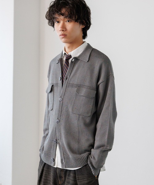 PBLIM(ページボーイリム)の「《UNISEX》カラーネップカーデ(カーディガン/ボレロ・レディース・グレー/ブラック・FREE)」の1枚目の写真