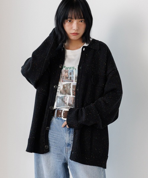 PBLIM(ページボーイリム)の「《UNISEX》カラーネップカーデ(カーディガン/ボレロ・レディース・グレー/ブラック・FREE)」の2枚目の写真