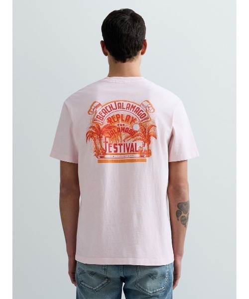 REPLAY(リプレイ)の「オープンエンドジャージービーチフェスTシャツ(Tシャツ/カットソー・メンズ・ベビーピンク/スカイブルー・LARGE/MEDIUM/X-LARGE/SMALL)」の1枚目の写真