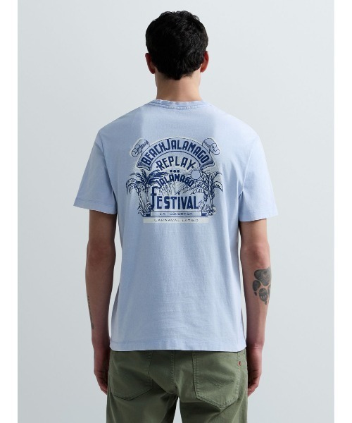 REPLAY(リプレイ)の「オープンエンドジャージービーチフェスTシャツ(Tシャツ/カットソー・メンズ・ベビーピンク/スカイブルー・LARGE/MEDIUM/X-LARGE/SMALL)」の2枚目の写真