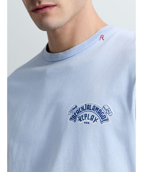 REPLAY(リプレイ)の「オープンエンドジャージービーチフェスTシャツ(Tシャツ/カットソー・メンズ・ベビーピンク/スカイブルー・LARGE/MEDIUM/X-LARGE/SMALL)」の8枚目の写真