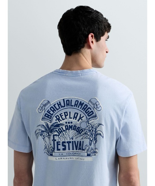 REPLAY(リプレイ)の「オープンエンドジャージービーチフェスTシャツ(Tシャツ/カットソー・メンズ・ベビーピンク/スカイブルー・LARGE/MEDIUM/X-LARGE/SMALL)」の9枚目の写真