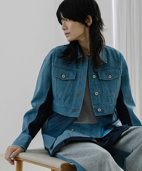 MARECHAL TERRE(マルシャルテル)の「2wayデニムジャケット(デニムジャケット・レディース・ブルー/グレー/インディゴブルー/ブラック・MEDIUM)」の8枚目の写真