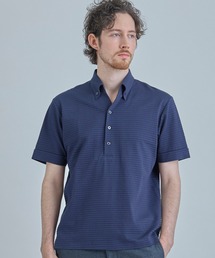 CLEL】Vintage Design 3D Jacquard Short Sleeve Knit Polo