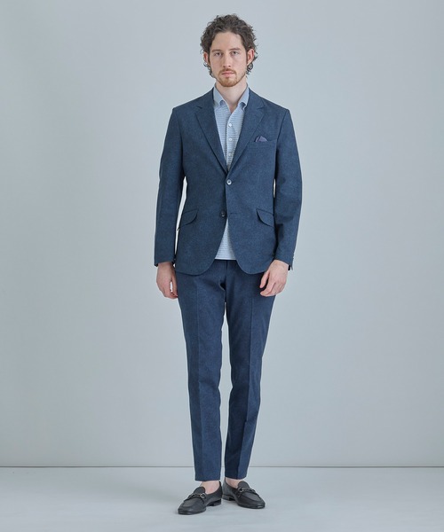 MEN'S BIGI(メンズビギ)の「【ACTIVE TAILOR】ニットサッカーポロシャツ<COOL MAX/吸水速乾>(ポロシャツ・メンズ・グレー/ブルー/ブルー系その他/ネイビー・01/02/03/04)」の12枚目の写真