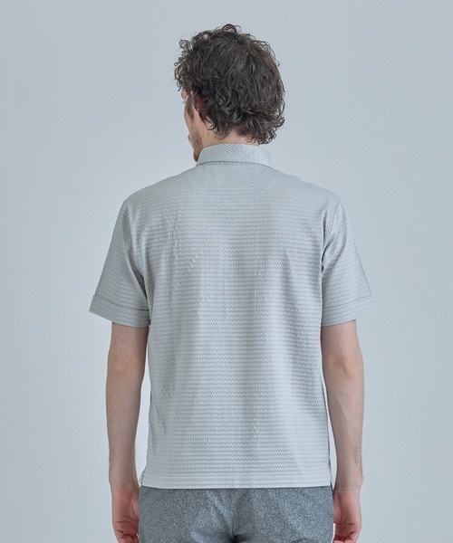 MEN'S BIGI(メンズビギ)の「【ACTIVE TAILOR】ニットサッカーポロシャツ<COOL MAX/吸水速乾>(ポロシャツ・メンズ・グレー/ブルー/ブルー系その他/ネイビー・01/02/03/04)」の5枚目の写真