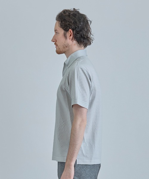 MEN'S BIGI(メンズビギ)の「【ACTIVE TAILOR】ニットサッカーポロシャツ<COOL MAX/吸水速乾>(ポロシャツ・メンズ・グレー/ブルー/ブルー系その他/ネイビー・01/02/03/04)」の6枚目の写真