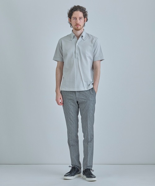 MEN'S BIGI(メンズビギ)の「【ACTIVE TAILOR】ニットサッカーポロシャツ<COOL MAX/吸水速乾>(ポロシャツ・メンズ・グレー/ブルー/ブルー系その他/ネイビー・01/02/03/04)」の7枚目の写真