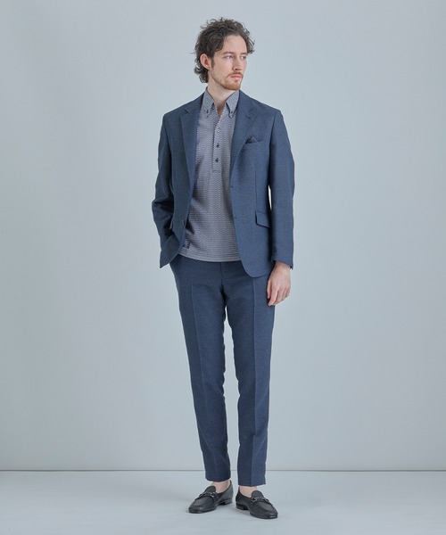 MEN'S BIGI(メンズビギ)の「【ACTIVE TAILOR】ニットサッカーポロシャツ<COOL MAX/吸水速乾>(ポロシャツ・メンズ・グレー/ブルー/ブルー系その他/ネイビー・01/02/03/04)」の13枚目の写真