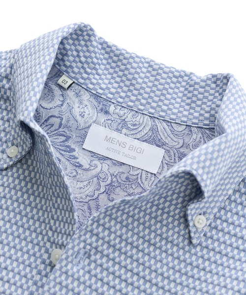 MEN'S BIGI(メンズビギ)の「【ACTIVE TAILOR】ニットサッカーポロシャツ<COOL MAX/吸水速乾>(ポロシャツ・メンズ・グレー/ブルー/ブルー系その他/ネイビー・01/02/03/04)」の21枚目の写真