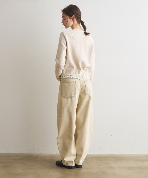 Crisp（クリスプ）の「フラワーモチーフカーブデニムパンツ（デニムパンツ・レディース・ブルー/アイボリー・FREE）」の8枚目の写真