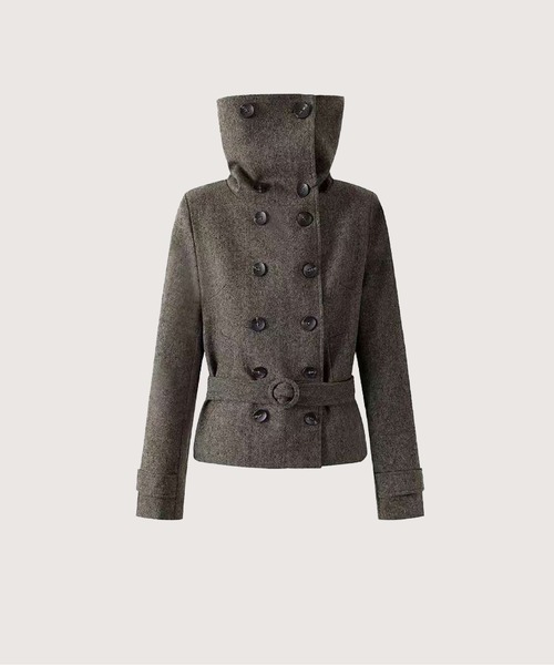 les fees love filles(レフェラブフィユ)の「Double Button Waisted Short Coat(その他アウター・レディース・ブラウン/ブラック・LARGE/MEDIUM/SMALL)」の2枚目の写真