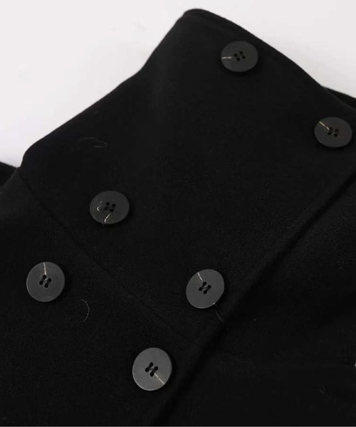 les fees love filles(レフェラブフィユ)の「Double Button Waisted Short Coat(その他アウター・レディース・ブラウン/ブラック・LARGE/MEDIUM/SMALL)」の3枚目の写真