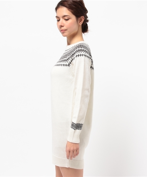 OUTLET（アウトレット）の「【WHO'S WHO gallery】BM求心柄ワンピ（ワンピース・レディース・ブラウン/ホワイト/ベージュ/グレー・FREE）」の6枚目の写真