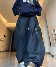 shameless（シェイムレス）の「デザインポケットルーズデニムパンツ（デニムパンツ）」