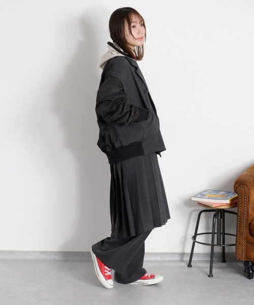 cepo（セポ）の「〈セットアップ対応〉2wayプリーツビスチェスカート（スカート・レディース・ベージュ/チャコール・M）」の11枚目の写真