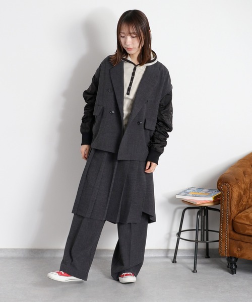 cepo（セポ）の「〈セットアップ対応〉2wayプリーツビスチェスカート（スカート・レディース・ベージュ/チャコール・M）」の12枚目の写真