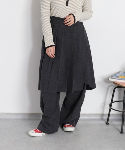 cepo（セポ）の「〈セットアップ対応〉2wayプリーツビスチェスカート（スカート・レディース・ベージュ/チャコール・M）」の18枚目の写真